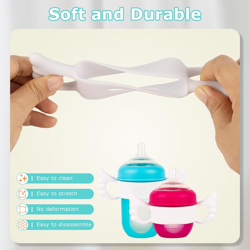 joyfeed Silicone Baby Bottle Handles for Boon Nursh Bottles, Easy Grip Bottle Holder for Self Feeding - Image 5